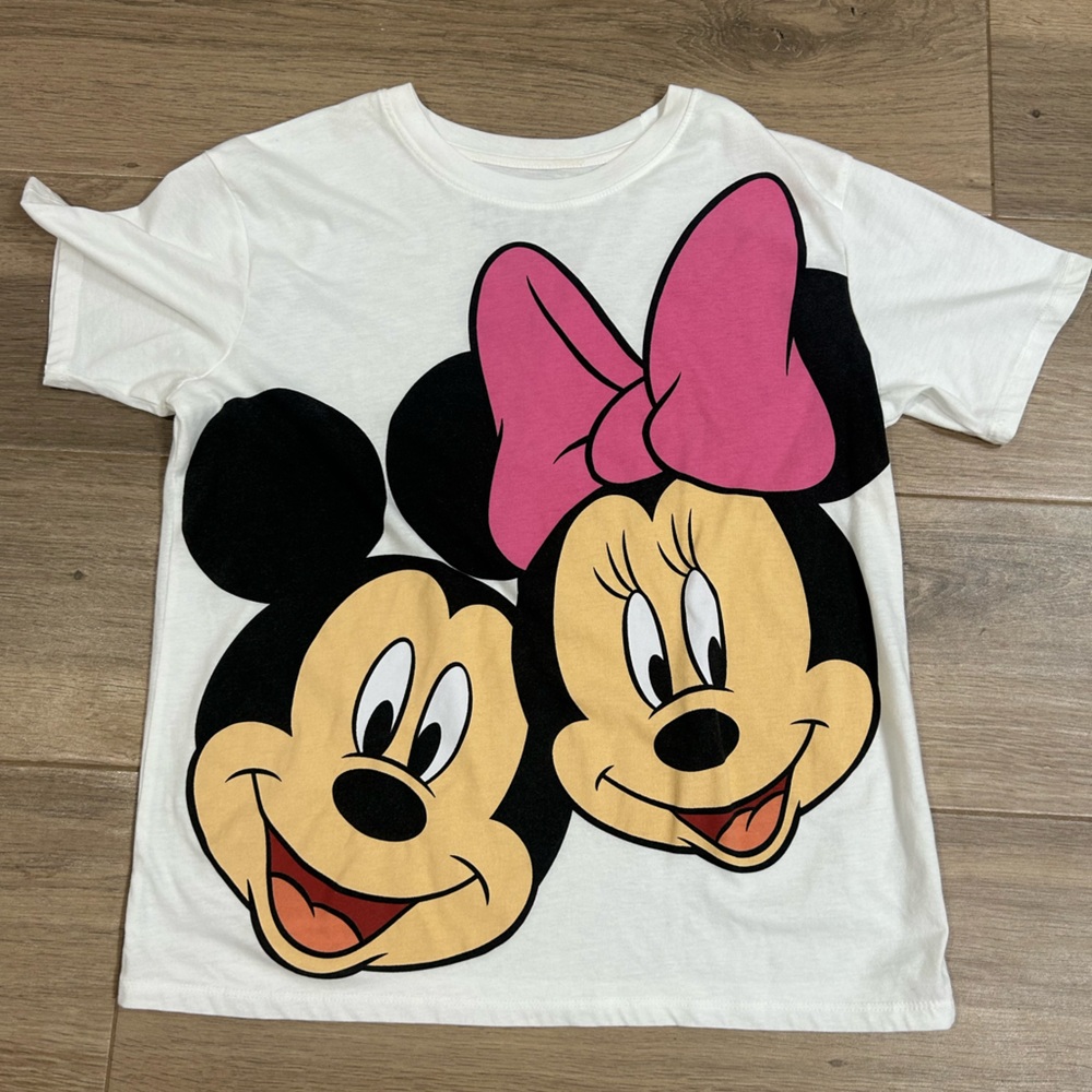 Disney Mickey & Minnie Women’s medium tee shirt. Boxy cut, slightly cropped